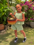 Mini Handwoven Bolga Basket – Terracotta & Plum