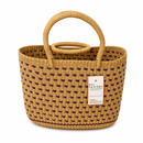 Handwoven Bolga Tote Bag – Natural & Plum