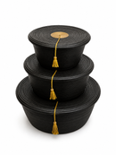 Paniery Black & Gold Handwoven Storage Basket
