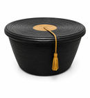 Paniery Black & Gold Handwoven Storage Basket