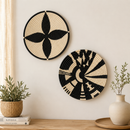 Midnight Mosaic – Black & White Handwoven Wall Basket