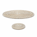 Handwoven placemat (39 cm) in elegant white. Durable, refined and perfect for modern table styling