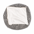 Luxury Handmade Berber Pouf – Ivory & Black Geometric Wool Ottoman – 70 cm