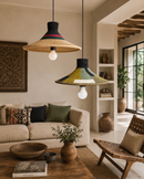 Olive Horizon Handwoven Pendant Light