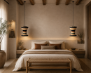 Imigongo Woven Pendant Light – Ebony & Sand Edition