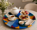Azure Eclipse Handwoven Wall Décor – Luxury African Statement Basket