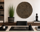 Black & Natural Woven Entryway Set – African Wall Basket & Planter