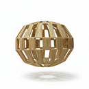 Paniery handwoven natural raffia lampshade with an organic, sculptural shape, casting a soft light.