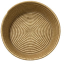 Paniery natural woven tray with a spiral pattern in neutral beige, made from natural fibers. Versatile for serving or wall art.