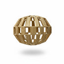 Paniery handwoven natural raffia lampshade with an open, geometric design casting a warm glow.
