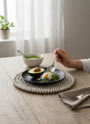 Paniery handwoven white placemat with a textured weave, perfect for protecting surfaces and adding a refined touch to table settings.