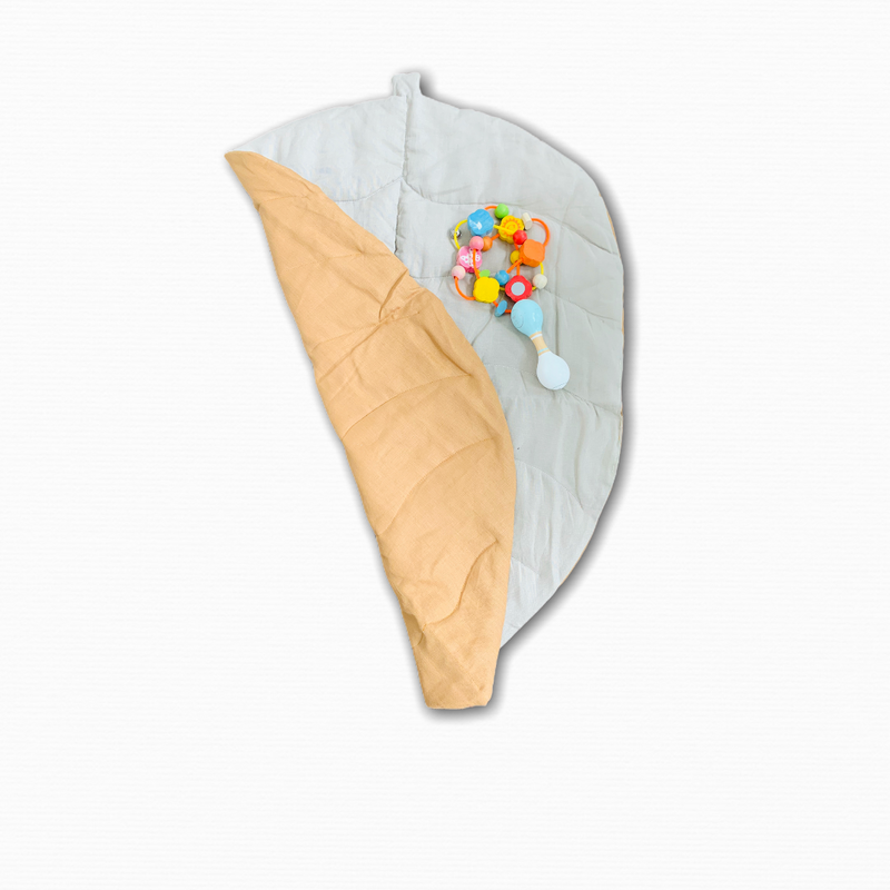 Leaf  play mat from natural linen