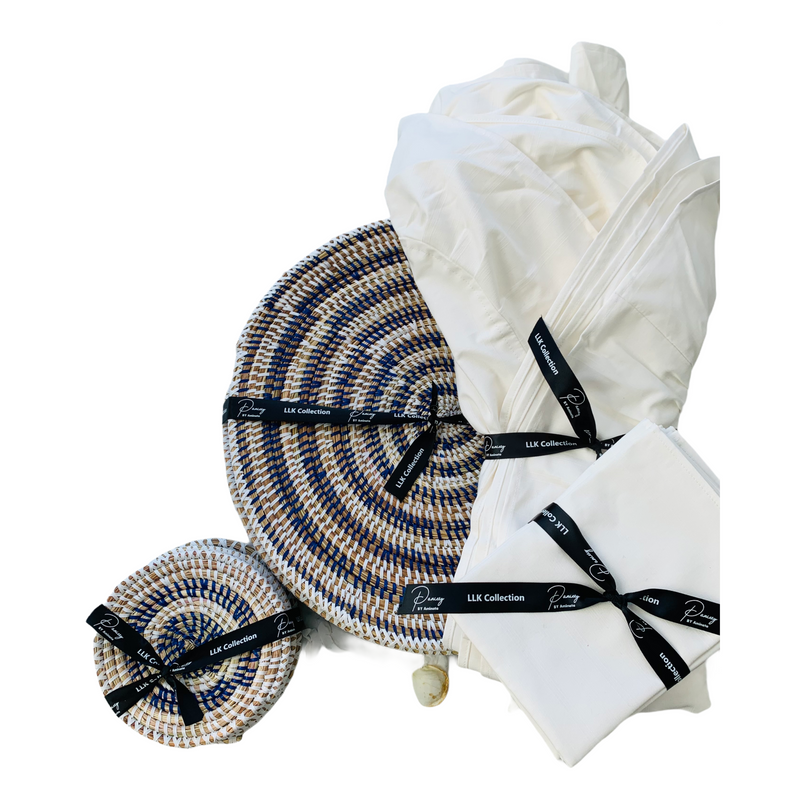 Linen tablecloth/ Set 6 napkins with
