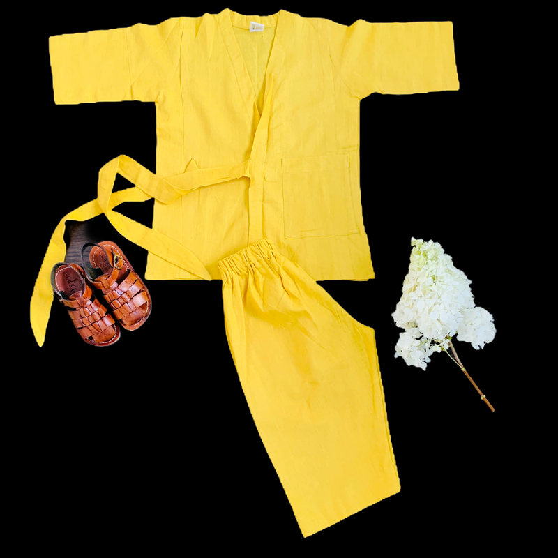 Linen Yellow Kimono