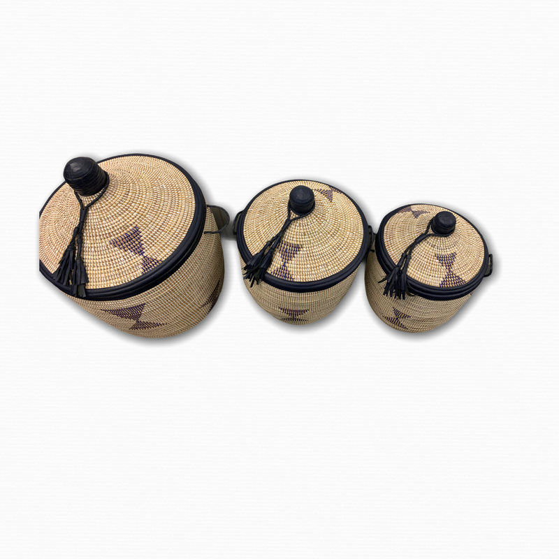 Maya Leather  Baskets
