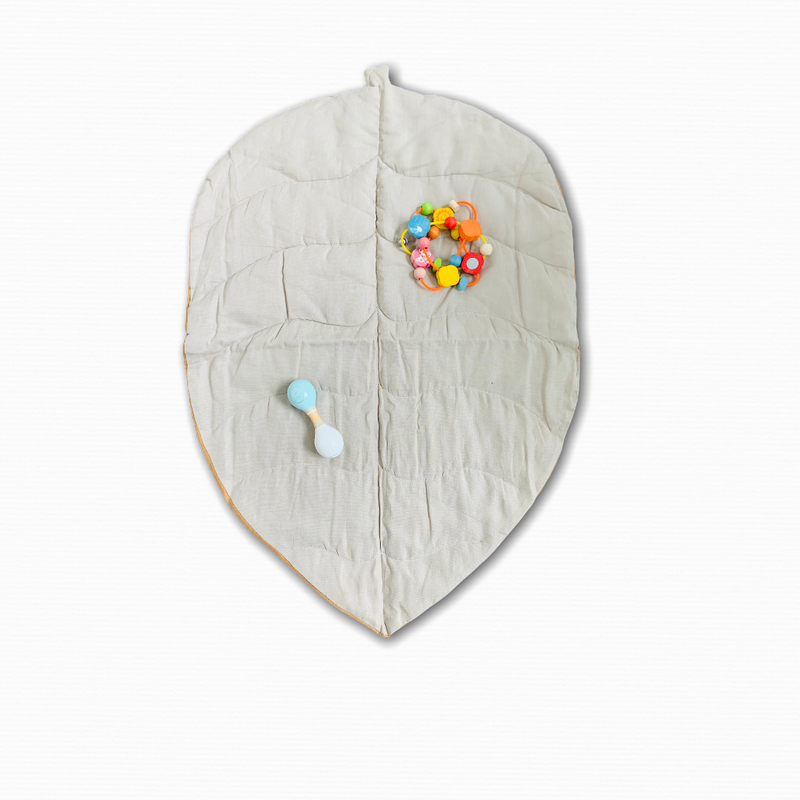 Leaf  play mat from natural linen