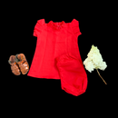 Linen Red Oufit/ 3-5years