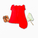 Linen Red Oufit/ 3-5years