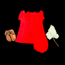 Linen Red Oufit/ 3-5years